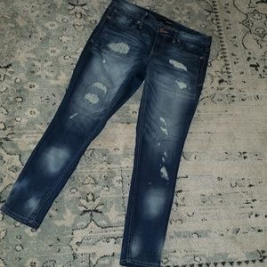 Express Distressed Skinny Ankle Jeans